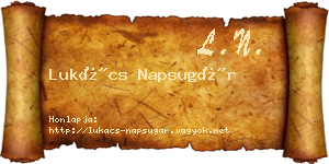 Lukács Napsugár névjegykártya